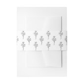 Eenvoudige witte minimalistische bloemenpatroon br uitnodigingen wikkel (Voorkant Voorbeeld)