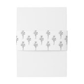 Eenvoudige witte minimalistische bloemenpatroon br uitnodigingen wikkel (Achterkant Voorbeeld)