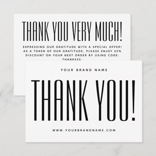 Eenvoudige witte minimalistische business bedankpa bedankkaart (Voorkant / Achterkant)