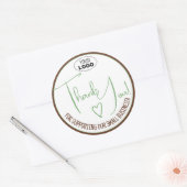 Eenvoudige witte minimalistische dank u zakelijke ronde sticker (Envelop)