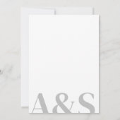 Eenvoudige witte minimalistische elegante bruiloft kaart (Achterkant)