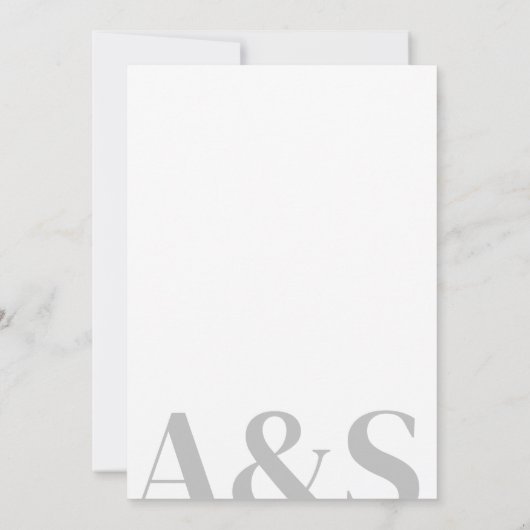 Eenvoudige witte minimalistische elegante bruiloft kaart (Achterkant)