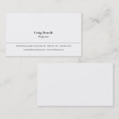Eenvoudige witte minimalistische moderne professio visitekaartje (Voorkant / Achterkant)
