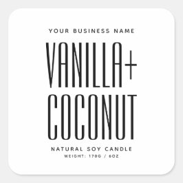 Eenvoudige witte minimalistische soja wax smelt ka vierkante sticker