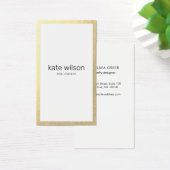 Eenvoudige, witte, moderne gouden rand visitekaartje (Bureau)