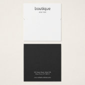 Eenvoudige witte, moderne Ketting DisplayCard Vierkante Visitekaartjes (Voorkant /achterkant)