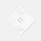 Eenvoudige Witte Moderne Rand Elegante Monogram Br Servet (Hoek)