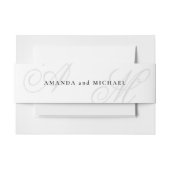 Eenvoudige Witte Moderne Rand Elegante Monogram Br Uitnodigingen Wikkel (Voorkant Voorbeeld)