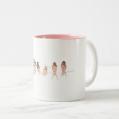 Eenvoudige witte Mok met Faux Copper Birds op Wire (Voorkant rechts)