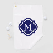 Eenvoudige witte monogram Golfhanddoek (Insitu)