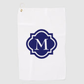 Eenvoudige witte monogram Golfhanddoek (Voorkant)