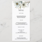 Eenvoudige witte munt groene lente bloemenbruiloft programmakaart (Voorkant)