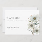 Eenvoudige witte munt groene lente bloesem Dank U Kaart (Voorkant)