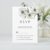 Eenvoudige witte munt groene lente bloesem RSVP Kaart (Staand voorkant)