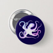 Eenvoudige witte octopus ronde button 5,7 cm (Voorkant /achterkant)