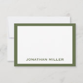 Eenvoudige Witte Olijf Typografische Naam Nota Kaa Kaart (Achterkant)