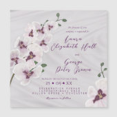 Eenvoudige witte orchidee bloemenuitnodiging Kaart Magnetische Uitnodiging (Voorkant)