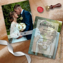 Eenvoudige Witte Overlay Zwart Script Trouwdetails