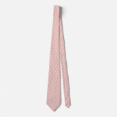 Eenvoudige Witte Perzik Rode Zalm Abstract Chevron Stropdas (Voorkant)