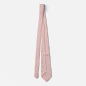 Eenvoudige Witte Perzik Rode Zalm Abstract Chevron Stropdas (Achterkant)