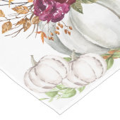 Eenvoudige Witte Pompoen & Bloemen Thanksgiving | Lange Tafelloper (Hoek)