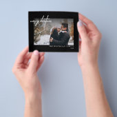 Eenvoudige witte, prettige kerstkaart flyer (Hand)