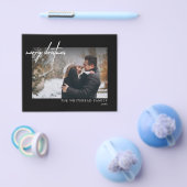 Eenvoudige witte, prettige kerstkaart flyer (Enkel)