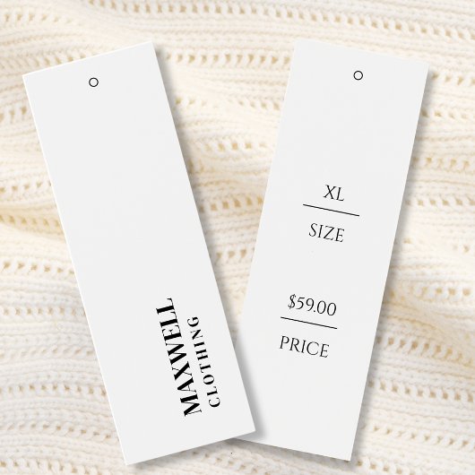 Eenvoudige Witte Professionele Kleding Hang Labels Mini Visitekaartjes