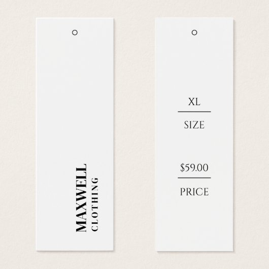 Eenvoudige Witte Professionele Kleding Hang Labels Mini Visitekaartjes (Voorkant /achterkant)