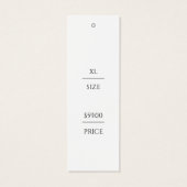 Eenvoudige Witte Professionele Kleding Hang Labels Mini Visitekaartjes (Achterkant)