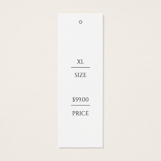 Eenvoudige Witte Professionele Kleding Hang Labels Mini Visitekaartjes (Achterkant)