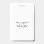 Eenvoudige witte professionele werknemer Kantoor F Badge (Achterkant)