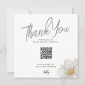 Eenvoudige Witte QR-code Bruiloftsfeest Bedankkaar Bedankkaart (Voorkant)