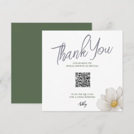 Eenvoudige Witte QR-code Bruiloftsfeest Bedankkaar Bedankkaart