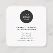 Eenvoudige witte QR-code Logo Vierkante Visitekaartje (Voorkant)