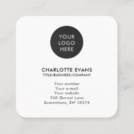 Eenvoudige witte QR-code Logo Vierkante Visitekaartje