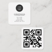 Eenvoudige witte QR-code Logo Vierkante Visitekaartje (Voorkant / Achterkant)