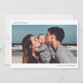 Eenvoudige Witte Rand Moderne Kerst Foto Feestdagenkaart (Voorkant)