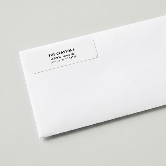 Eenvoudige Witte Retouradreslabels Etiket