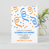 Eenvoudige Witte Retro Confetti 91ste verjaardag Kaart (Staand voorkant)