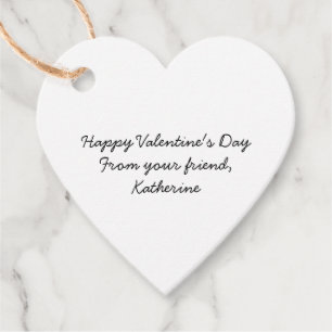 Eenvoudige witte rode hart klaslokaal Valentijnsda Bedankjes Labels