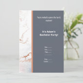 EENVOUDIGE WITTE ROOS GOLD BACHELOR PARTIJ KAART (Staand voorkant)