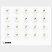 Eenvoudige witte roos-herdenking  ronde sticker (Vel)