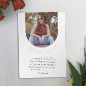 Eenvoudige witte roze hart begrafenis foto wake bedankkaart