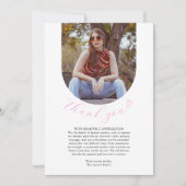 Eenvoudige witte roze hart begrafenis foto wake bedankkaart (Voorkant)