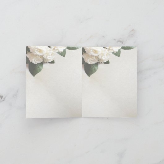 Eenvoudige Witte Rozen bruiloft Dank u kaarten (Binnen)