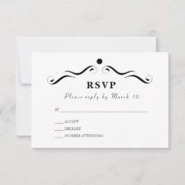 Eenvoudige witte RSVP-kaart RSVP Kaartje