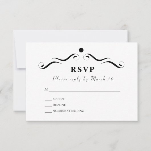 Eenvoudige witte RSVP-kaart RSVP Kaartje (Voorkant)