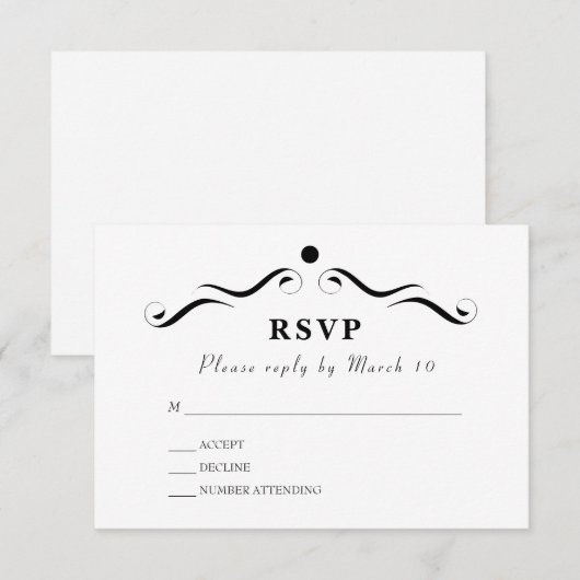 Eenvoudige witte RSVP-kaart RSVP Kaartje (Voorkant / Achterkant)