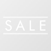 Eenvoudige witte SALE Korting op winkel Promo Raamsticker (Vel)